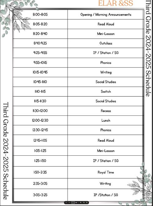 Schedule